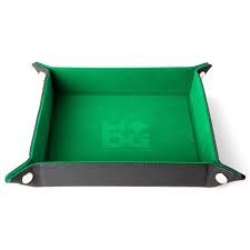 Velvet Folding Dice Tray - Green