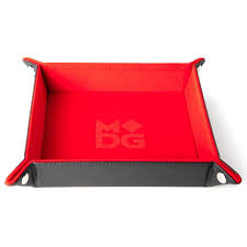 Velvet Folding Dice Tray - Red