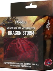 Dragon Storm Velvet Compartment Dice Bag Red Dragon Scales