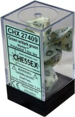 Chessex 7 Count Set: Marble Green/Dark Green CHX27409