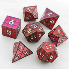 PUZZLE CUBE: SHADES OF RED - METAL 8 PIECE DICE SET