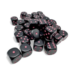 12mm d6 Set: Opaque - Black/Pink (36) - 25848