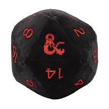 Black and Red d20 Jumbo Plush