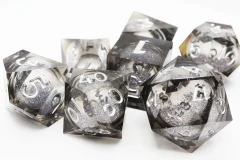 SHARP EDGE LIQUID CORE RPG DICE SET - BLACK