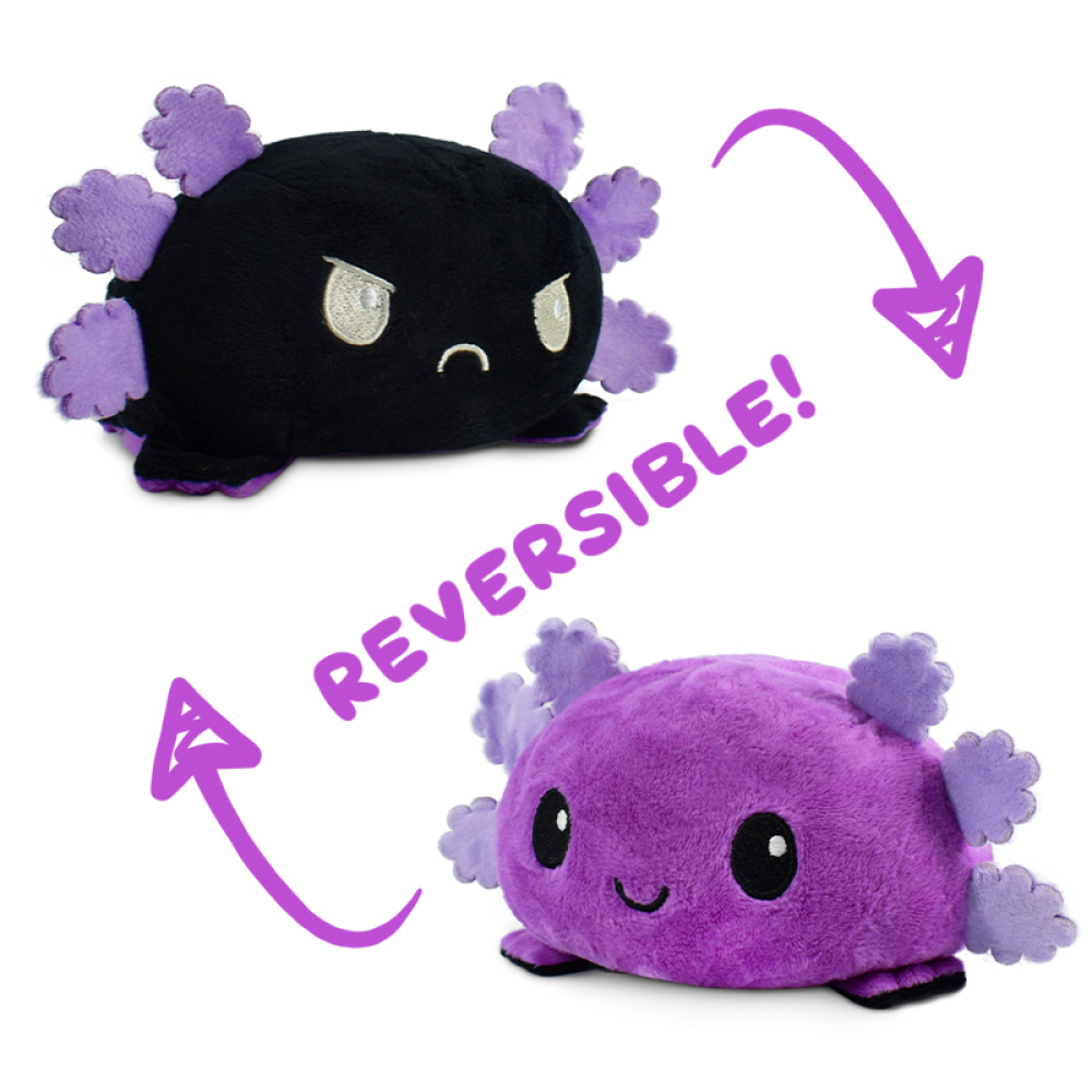 Reversible Axolotl Plushie - Purple/Black