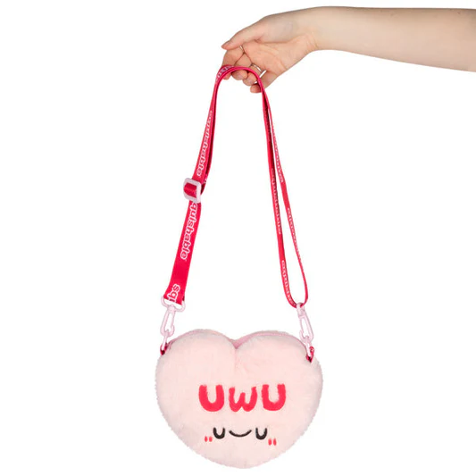 Squishable Fuzzy Candy Heart UWU Crossbody Bag