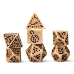 Illusory Stone Sandstone 7-Piece Polyhedral RPG Dice Set