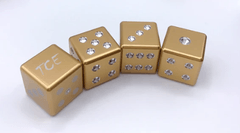 TCE Evolutions Drilled Aluminum D6 Dice Set - Gold
