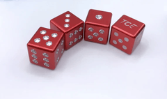 Drilled Aluminum D6 Dice Set - Red