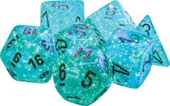 CHX 27585 Borealis: Polyhedral Teal/gold Luminary 7-Die Set