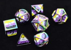 Non Binary Pride Flag Metal Dice Set