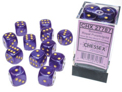 CHX 27787 Borealis: 16mm d6 Royal Purple/gold Luminary Dice Block (12 dice)