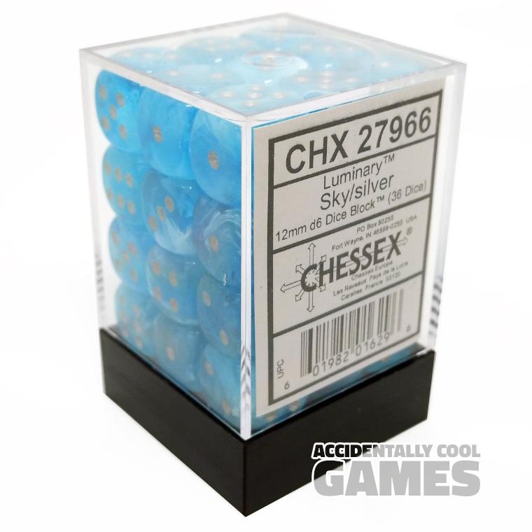 CHX 27966 12mm D6 luminary Poly Sky/Silver (36)