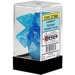 CHX 27566 Dice menagerie 10: Luminary Poly Sky/Silver