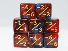 -1/-1 Red & Blue Glitter Counters for Magic - set of 8