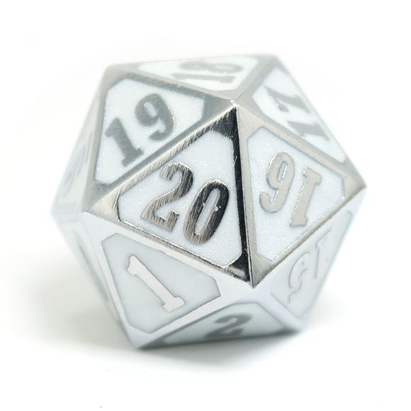 Metal Spindown d20 - White