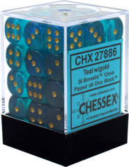 12mm D6 Teal/Gold CHX 27886
