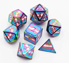 Transgender Pride Flag Metal Dice Set