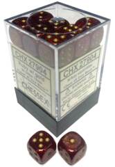 Glitter 12mm D6 Ruby/Gold 27904