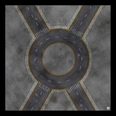 Mats by Mars: Crime Alley (Circle) Tabletop Wargaming Play Mat 36x36