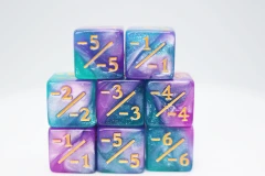 -1/-1 Light Blue & Purple Glitter Counters for Magic - Set of 8