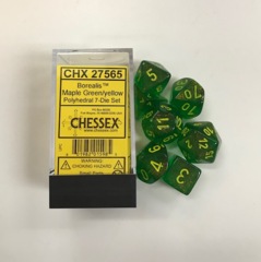 CHX 27565 Dice Menagerie 10: Poly Borealis Maple Green/Yellow
