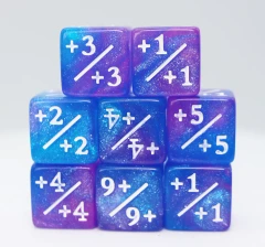 +1/+1 Blue & Purple Glitter Counters for Magic - Set of 8