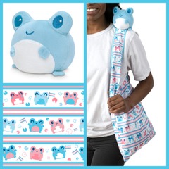 TRANSGENDER PRIDE FROG PLUSHIE TOTE BAG