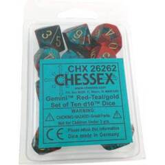 Gemini 7: Poly D10 Red/Teal/Gold (10) CHX 26262