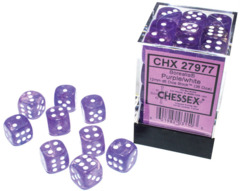 CHX 27977 Borealis: 12mm d6 Purple/white Luminary Dice Block (36 dice)