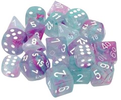 CHX 27545 Nebula: Polyhedral Wisteria/white Luminary 7-Die Set
