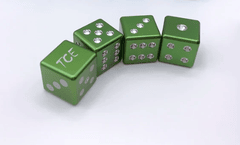 Drilled Aluminum D6 Dice Set - Green