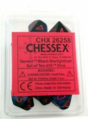 26258 - Poly D10 Black Starlight/ Red (10)