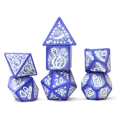 Illusory Stone Purple Agate 7-Piece Polyhedral RPG Dice Set