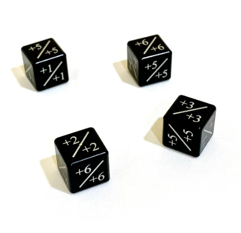 TCE Evolutions Magic Plus/Plus Dice Counter - Black (4pcs)