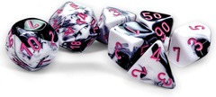CHX 26469 Gemini: Polyhedral Black-White/pink 7-Die Set