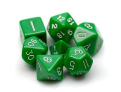 Koplow Jumbo Polyhedral Dice 7 Piece Set - Green