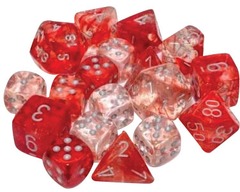 CHX 27554 Nebula: Polyhedral Red/silver Luminary 7-Die Set