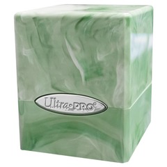 Marble Satin Cube: Lime Green/White