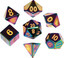 16mm Flame Torched Rainbow Metal Polyhedral Dice Set
