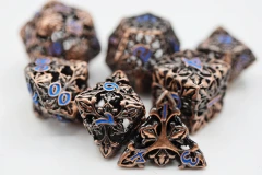 Fleur de Lis: Copper Azul - Hollow Metal RPG Dice Set