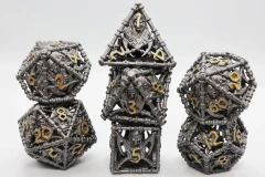 Grim Scythe: Grey - Metal RPG Dice Set