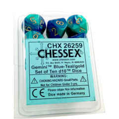 Gemini Blue / Teal with Gold - D10 CHX 26259