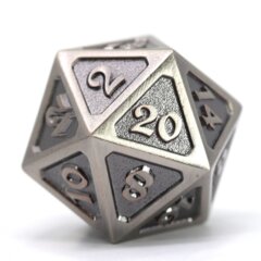 Big D20 - Mythica Battleworn Silver