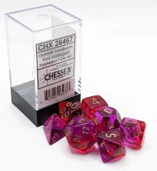CHX 26467 Gemini: Poly Translucent Red-Violet/gold 7-Die Set
