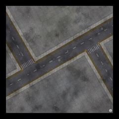 Mats by Mars: Crime Alley (Intersection) Tabletop Wargaming Play Mat 36x36