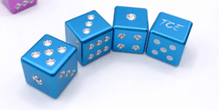 TCE Evolutions Drilled Aluminum D6 Dice Set - Teal
