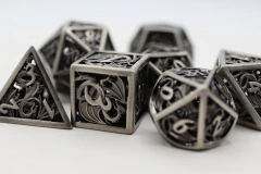DRAGON ESSENCE: SILVER - HOLLOW METAL RPG DICE SET