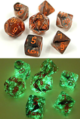 CHX 30040 Lab Dice 4 Nebula: Poly Copper Matrix/orange Luminary (7)