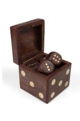 Wooden Dice Box with 6 Dice